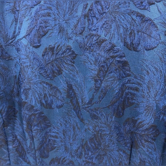 BOSS Dargy Jacquard Short Sleeve A-Line Blue Dress Sz.4 - Picture 2 of 8